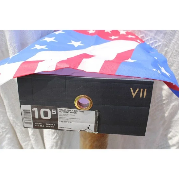 Size 10.5 - Jordan 7 Retro Golden Moments Pack 2012 Black Gold Rare - Picture 12 of 12